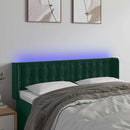 vidaXL sötétzöld bársony LED-es fejtámla 147 x 16 x 78/88 cm