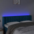 vidaXL sötétkék bársony LED-es fejtámla 147 x 16 x 78/88 cm