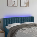 vidaXL sötétkék bársony LED-es fejtámla 147 x 16 x 78/88 cm