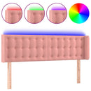 vidaXL rózsaszín bársony LED-es fejtámla 147x16x78/88 cm