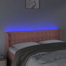 vidaXL rózsaszín bársony LED-es fejtámla 147x16x78/88 cm