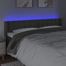 vidaXL sötétszürke bársony LED-es fejtámla 163 x 16 x 78/88 cm