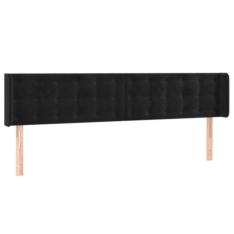 vidaXL fekete bársony LED-es fejtámla 163 x 16 x 78/88 cm