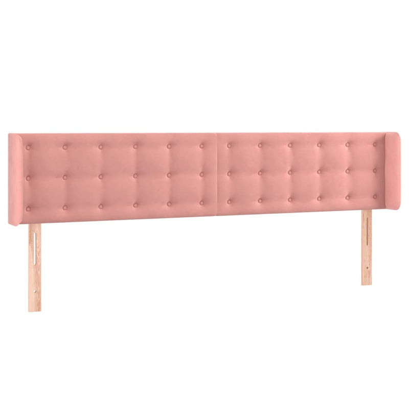 vidaXL rózsaszín bársony LED-es fejtámla 163x16x78/88 cm