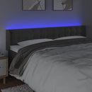 vidaXL sötétszürke bársony LED-es fejtámla 183 x 16 x 78/88 cm