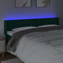 vidaXL sötétzöld bársony LED-es fejtámla 183 x 16 x 78/88 cm