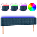 vidaXL sötétkék bársony LED-es fejtámla 183 x 16 x 78/88 cm