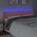vidaXL rózsaszín bársony LED-es fejtámla 183x16x78/88 cm