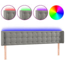 vidaXL világosszürke bársony LED-es fejtámla 203 x 16 x 78/88 cm