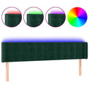 vidaXL sötétzöld bársony LED-es fejtámla 203 x 16 x 78/88 cm