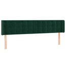 vidaXL sötétzöld bársony LED-es fejtámla 203 x 16 x 78/88 cm