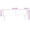 vidaXL sötétzöld bársony LED-es fejtámla 203 x 16 x 78/88 cm