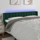 vidaXL sötétzöld bársony LED-es fejtámla 203 x 16 x 78/88 cm