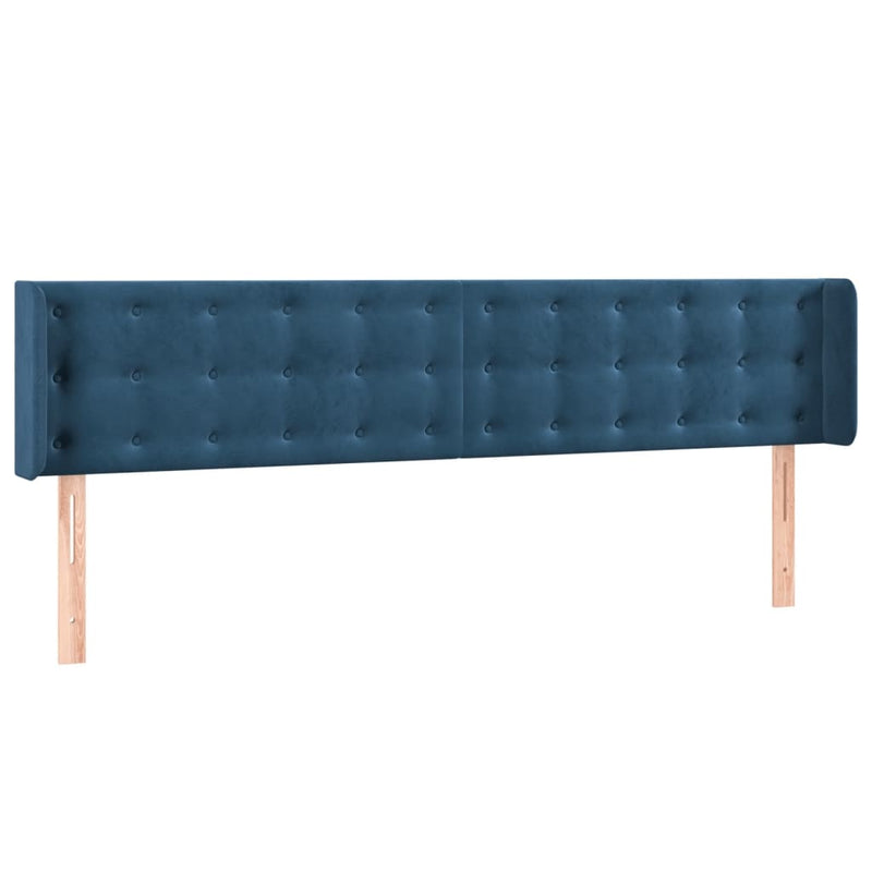 vidaXL sötétkék bársony LED-es fejtámla 203 x 16 x 78/88 cm