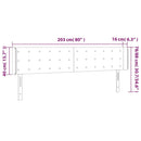 vidaXL sötétkék bársony LED-es fejtámla 203 x 16 x 78/88 cm