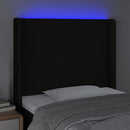 vidaXL fekete szövet LED-es fejtámla 83x16x118/128 cm