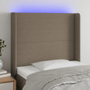 vidaXL tópszínű szövet LED-es fejtámla 83x16x118/128 cm