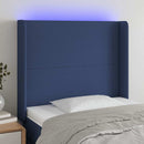 vidaXL kék szövet LED-es fejtámla 83x16x118/128 cm