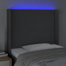 vidaXL sötétszürke szövet LED-es fejtámla 93x16x118/128 cm