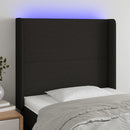 vidaXL fekete szövet LED-es fejtámla 93x16x118/128 cm