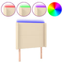 vidaXL krémszínű szövet LED-es fejtámla 93x16x118/128 cm
