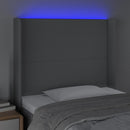 vidaXL világosszürke szövet LED-es fejtámla 103x16x118/128 cm