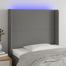 vidaXL fekete szövet LED-es fejtámla 103x16x118/128 cm