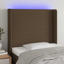 vidaXL sötétbarna szövet LED-es fejtámla 103x16x118/128 cm