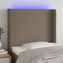 vidaXL tópszínű szövet LED-es fejtámla 103x16x118/128 cm