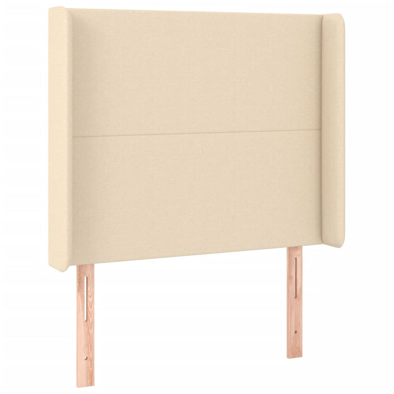 vidaXL krémszínű szövet LED-es fejtámla 103x16x118/128 cm