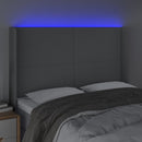 vidaXL világosszürke szövet LED-es fejtámla 147x16x118/128 cm