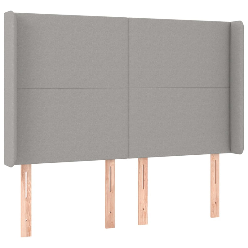 vidaXL világosszürke szövet LED-es fejtámla 147x16x118/128 cm
