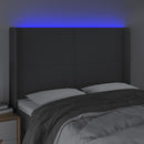 vidaXL sötétszürke szövet LED-es fejtámla 147x16x118/128 cm