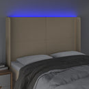 vidaXL krémszínű szövet LED-es fejtámla 147x16x118/128 cm