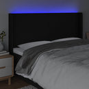 vidaXL fekete szövet LED-es fejtámla 163x16x118/128 cm