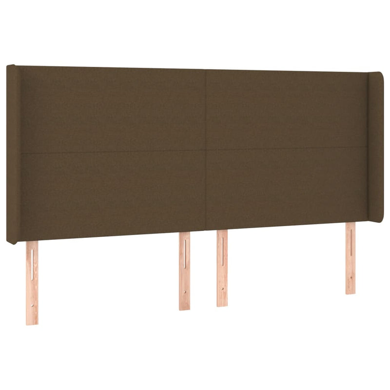 vidaXL sötétbarna szövet LED-es fejtámla 163x16x118/128 cm