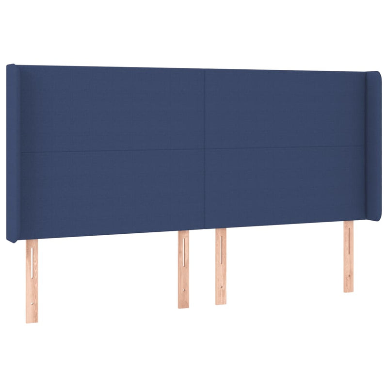 vidaXL kék szövet LED-es fejtámla 163x16x118/128 cm