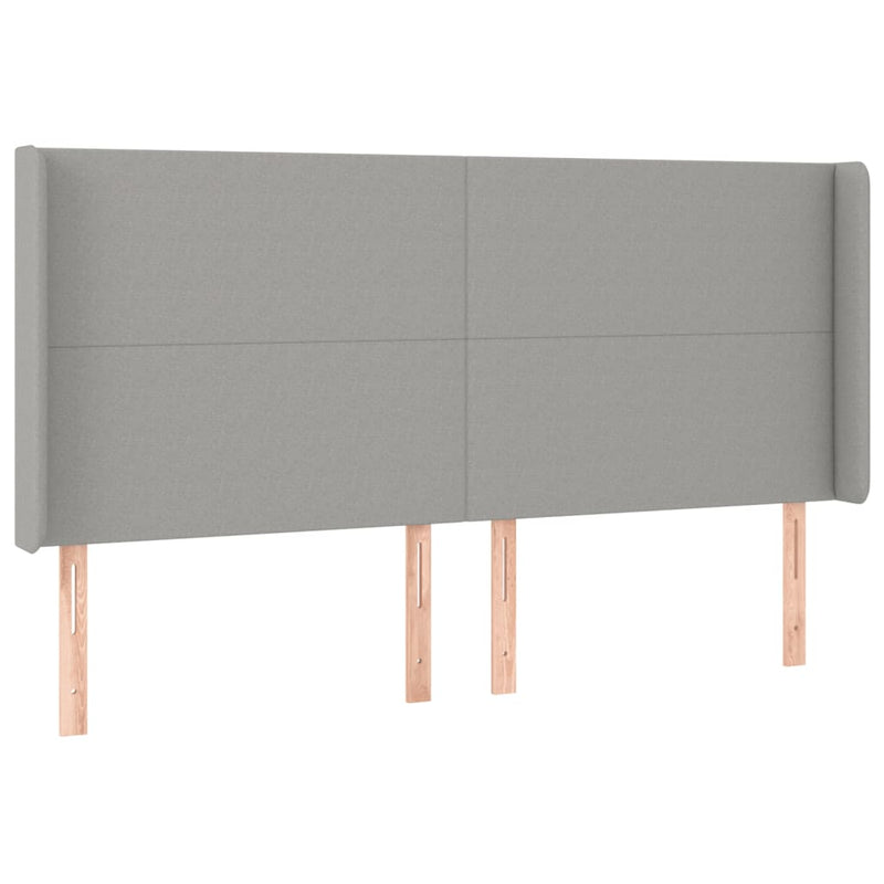 vidaXL világosszürke szövet LED-es fejtámla 203x16x118/128 cm