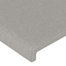 vidaXL világosszürke szövet LED-es fejtámla 203x16x118/128 cm