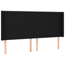 vidaXL fekete szövet LED-es fejtámla 203x16x118/128 cm