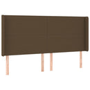 vidaXL sötétbarna szövet LED-es fejtámla 203x16x118/128 cm