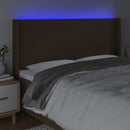 vidaXL sötétbarna szövet LED-es fejtámla 203x16x118/128 cm