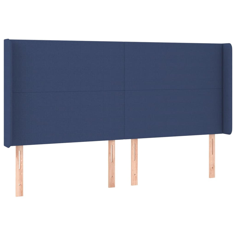 vidaXL kék szövet LED-es fejtámla 203x16x118/128 cm