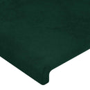 vidaXL sötétzöld bársony LED-es fejtámla 93x16x118/128 cm