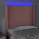 vidaXL rózsaszín bársony LED-es fejtámla 93x16x118/128 cm