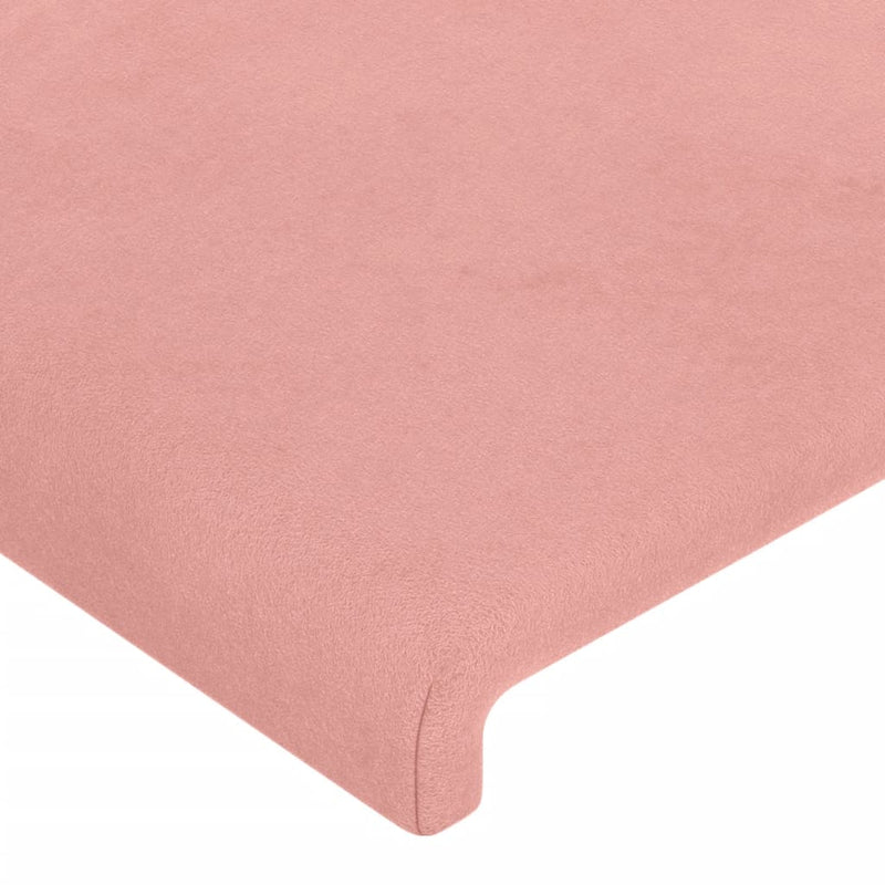 vidaXL rózsaszín bársony LED-es fejtámla 93x16x118/128 cm