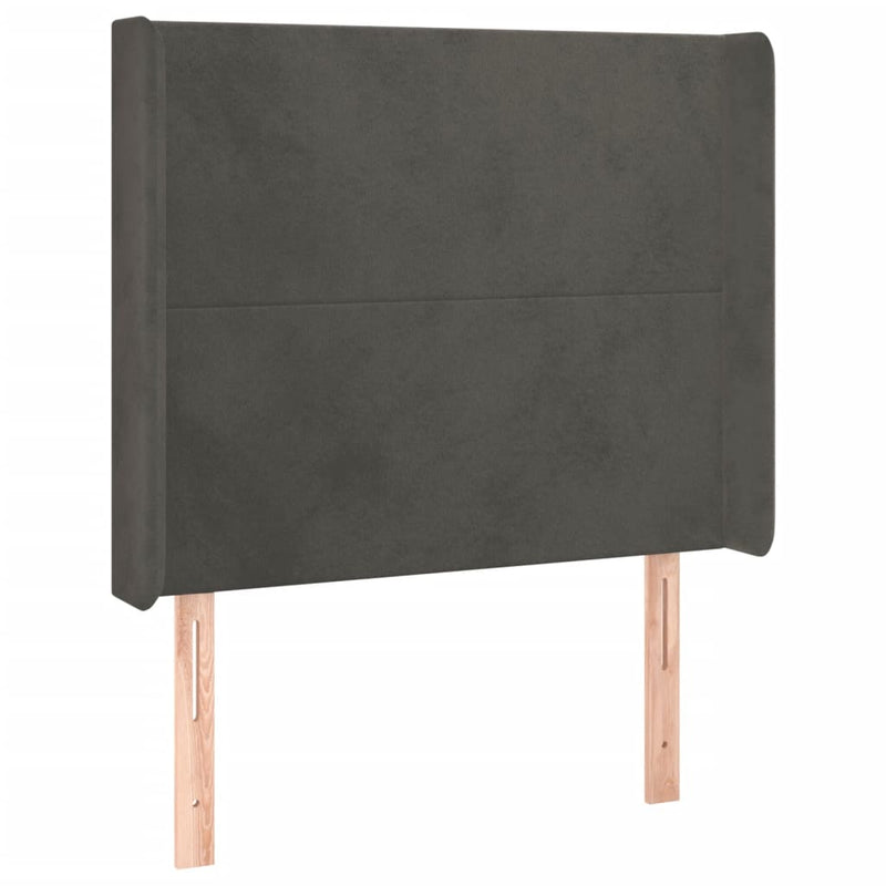 vidaXL sötétszürke bársony LED-es fejtámla 103x16x118/128 cm
