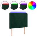 vidaXL sötétzöld bársony LED-es fejtámla 103x16x118/128 cm