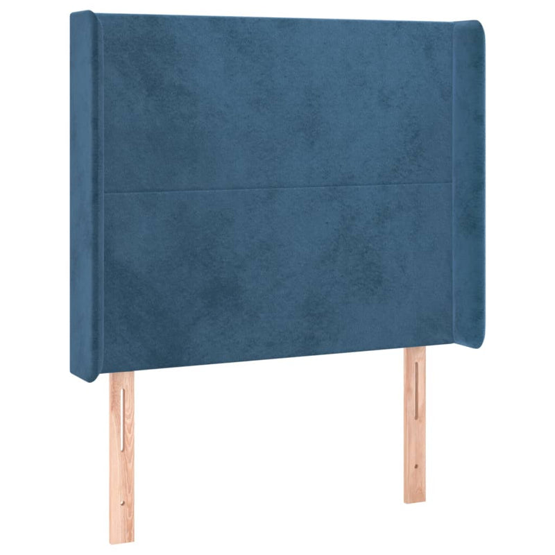 vidaXL sötétkék bársony LED-es fejtámla 103x16x118/128 cm