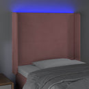 vidaXL rózsaszín bársony LED-es fejtámla 103x16x118/128 cm